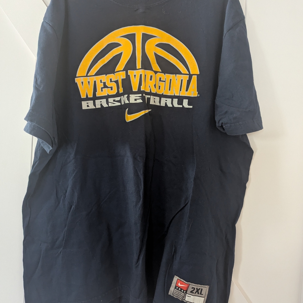 Nike West Virginia Basketball Tee - Navy and Yellow